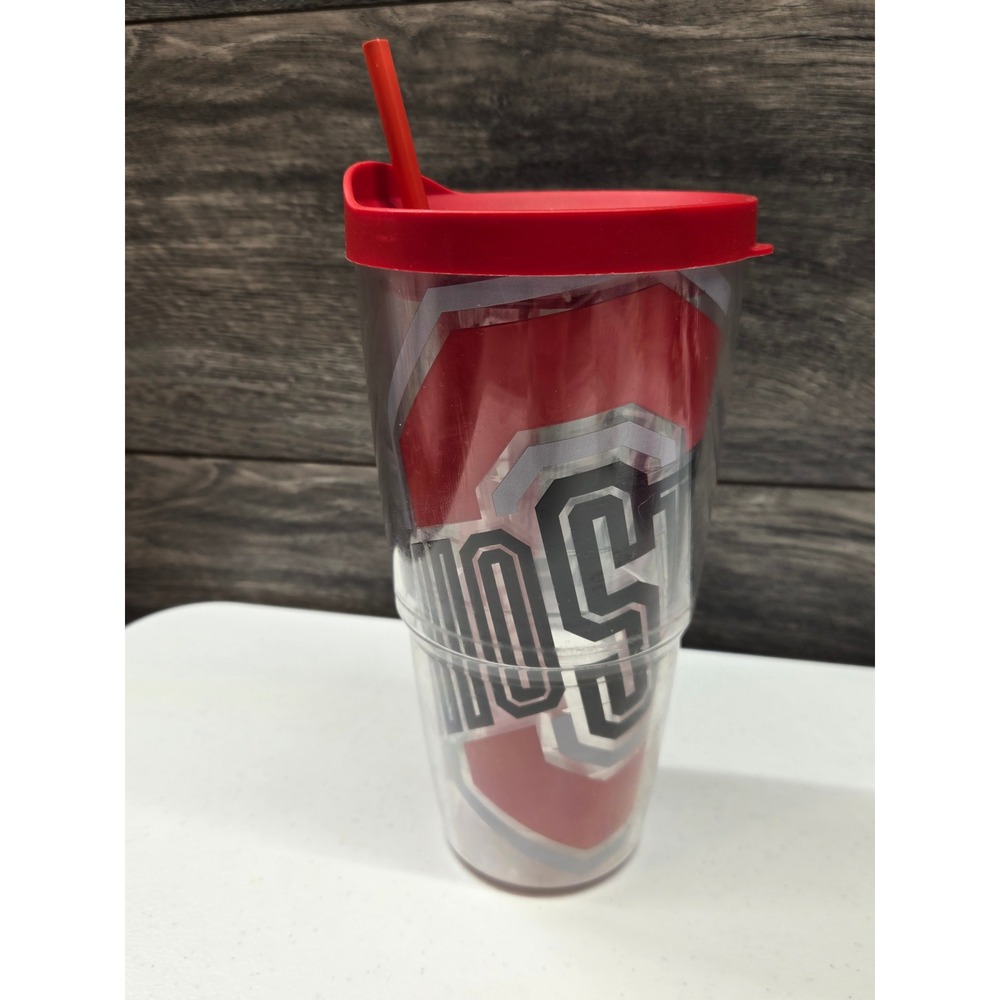 Ohio State Buckeyes Tervis Tumbler 24oz Insulated Travel Cup with Lid and Straw